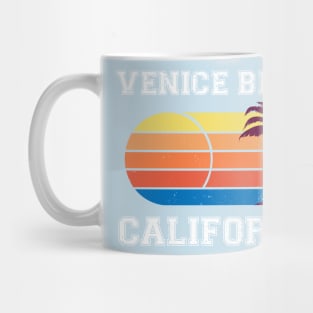 Vintage Style Venice Beach Palm Tree Silhouette Design Mug